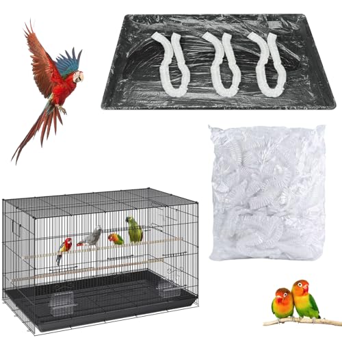 Disposable Bird Cage Liners, Clear Plastic 50 Pcs Birdcage Tray Liner Bags 34" x 22", Bird Cage Accessories Universal Film for Parakeets, Parrots, Finches, Canaries, Cockatiels - size: 34" x 22"
