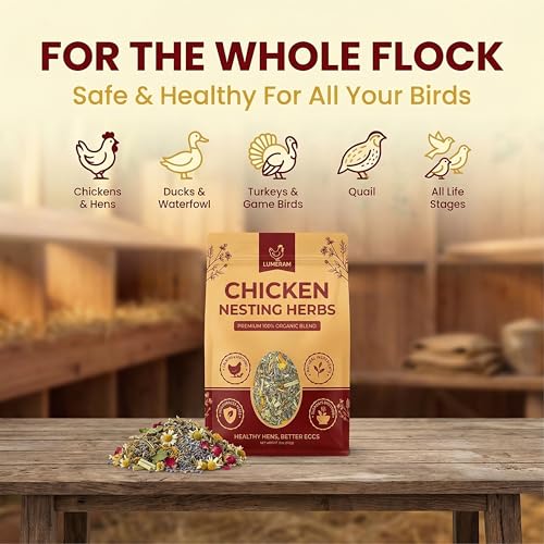 21oz Premium Chicken Nesting Herbs — 100% Organic Nesting Chicken Herbs for Laying Hens — Coop Bedding Freshener for Better Egg Production & Quality — Fresh Coop Smell — For Chickens & Poultry
