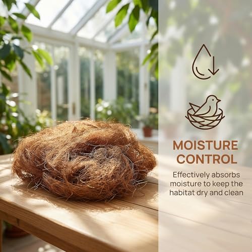 TOYANDONA Finch Nesting Pad Squirrel Nesting Material Natural Coconut Fiber Bedding Squirrel Pad Breathable Moisture Absorbing Cozy Liner for Birds Backyard Birdhouse