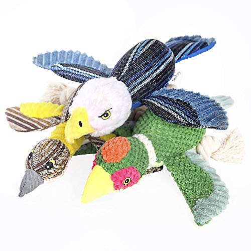 Sedioso Dog Toys Set, Large Dogs Toy, Stuffed Animal Dog Chew Toy, Soft Plush Dogs Toys Pack for Small. Middle, Large Breed(3-Pack, Birds)