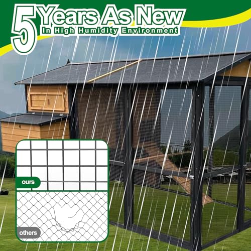 Hardware Cloth 1/2 inch 48 x 100 ft Black 19 Gauge Vinyl Coated Welded Wire Mesh Roll PVC - Coated Welded Wire Fence Perfect for use as Chicken Wire Fencing mesh - color: Black, size: 1/2 inch 48" x 100 ft 19Ga