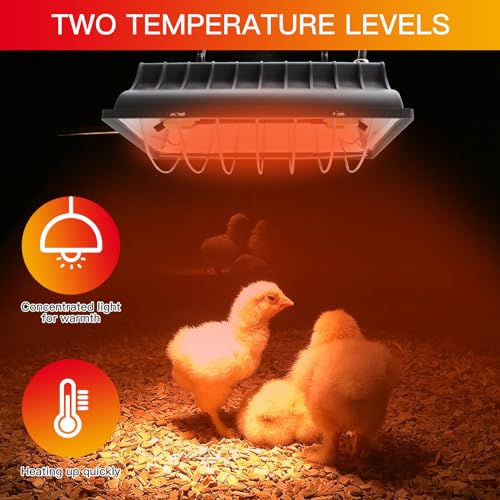 Chick Feeder and Waterer Kit with Chick Perch, Chicken Coop Heater,1L Chick Waterer, Flip Top Poultry Feeder, Chick Starter Kit for Chick Brooder, Baby Chicken Supplies for Baby Chick, Duck and Quail