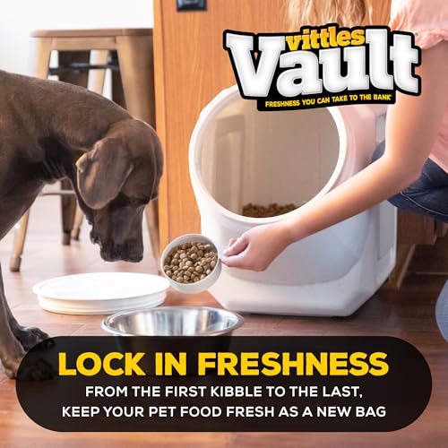 Vittles Vault Traditional Pet Food Storage Container For Dog Kibbles/Bird Seed/Oatmeal/Rice/Flour/Cereal, BPA Free Plastic, Sealed Airtight For Cat Food, Up To 40 lb, Made in USA, With Scoop, Gray - size: 40 Pounds