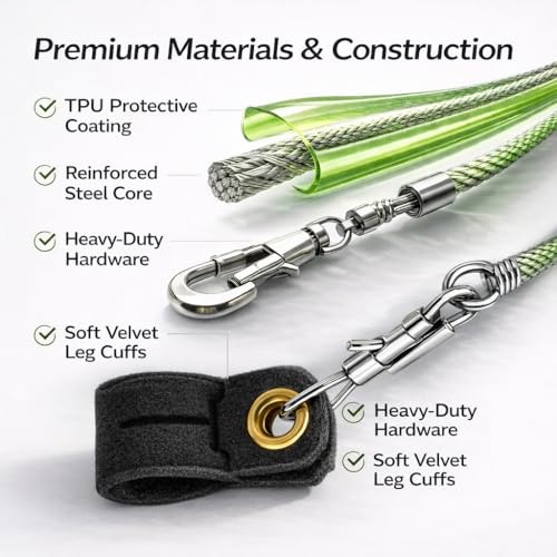 Parrot Bird Harness Leash Anti-bite Outdoor Flying Training Rope with 5pcs Different Sizes of Soft Foot Loops and Training Whistle(Upgraded Version of Ankle Ring)