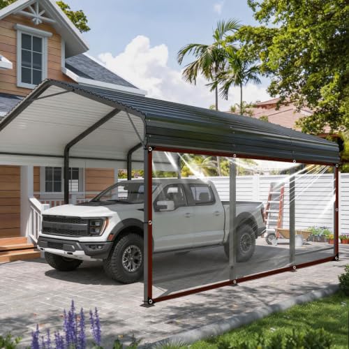 Clear Tarps Heavy Duty Waterproof 5x6ft Plastic tarps for Chicken Coop | With grommets，Transparent，Anti-Tear，Porch cover - size: 5x6ft