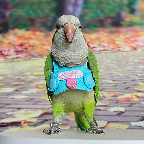 Bird Flight Harness Vest, Parrot Flight Suit with Leash for Parakeets Cockatiels Conures Budgies, Bird Flying Clothes with Rope and Handle for Outdoor Activities Training, Anti Bite (M) - size: M