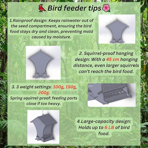Wildpark Squirrel Proof Bird Feeders for Outdoors, 5LB Metal Hanging Feeders, Large Wild Feeders for Cardinals, Chickadees, Durable Backyard Feeders -One in Blue - color: Blue