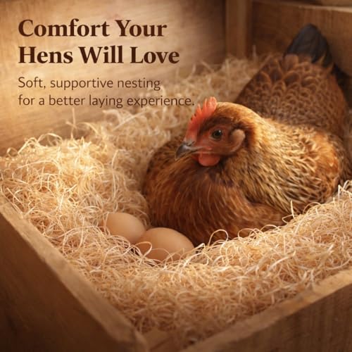 Nest Pads for Chicken Nesting Boxes - 13 x 13 Pads Made in USA from Sustainably Sourced Aspen Excelsior (10 Pack) - size: 13" x 13"