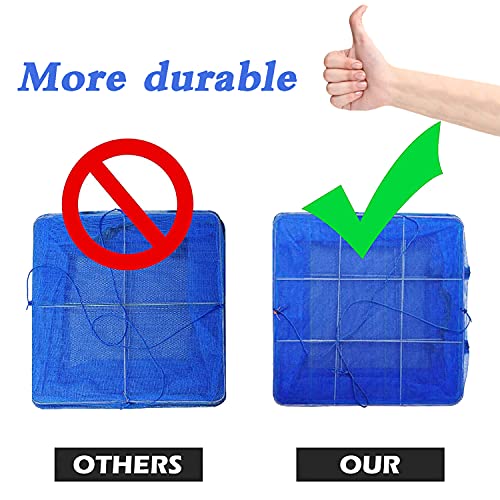 Hanging Drying Net Foldable Drying Rack Net Dryer 19.7"x19.7"x37.4" 6 Layer Folding Fish Mesh Collapsible Dry Net with Zippers for Drying Seeds Fish Vegetables Fruit Herb Food - color: Blue