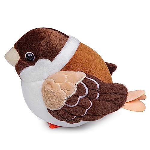 Sparrow Plush Toy - Realistic Sparrow Stuffed Animals 9inch, Cute Little Bird Raven Plush as Gift for Your Friends - style: Sparrow