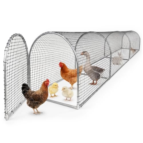 Chicken Run Tunnel Metal Chicken Pen Outdoor Poultry Cage | Galvanized metal chicken enclosure, portable chicken run extension, outdoor rabbit enclosure for poultry small animals