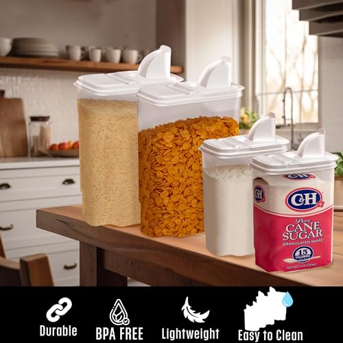 Buddeez Bag In All Purpose Food 4 Piece Dispenser Set - Includes 2 x 8 Quart and 2 x 3.5 Quart Containers - Pet and Pantry Storage