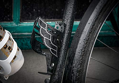Portland Design Works Water Bottle Cage - Lightweight Water Bottle Holder for Bikes, Owl Cage, Black/Silver - style: Owl Cage- Black/Silver