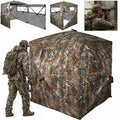 Hunting Blind See Through, Pop Up Ground Deer Blind, Large Door | 270/288/360 Degree See Thru, 1/2/3/4 Person Hunting Camouflage Tent, With/Without floor, Swing/Diamond/Horizontal Door Design - size: 2/3 Person/Double Door, style: 360°/Swing Door