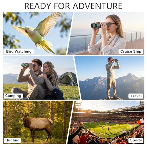 12x50 Binoculars for Adults Cruise Ship Travel Outdoor High Powerd Gift | Large 50mm Objective Lens, Easy Focus, Low Light Vision, Clear Image for Bird Watching Hunting Concert Stargazing