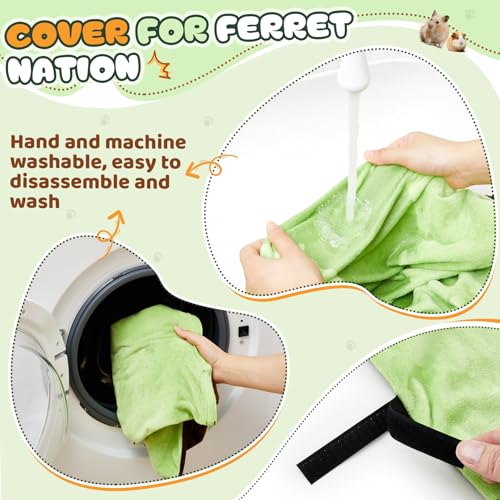 Talltalk 7 Pack Ferret Cage Liner Accessories Washable Ferret Pet Pads Bedding Cage Accessories Kit for Small Animals Hamster Rats Chinchillas Hedgehogs Guinea for Hide Play and Sleep