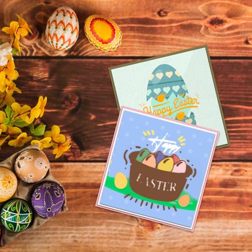Easter Clear Stamps for Card Making, Happy Easter Blessing Words Rubber Stamps Bunny Egg Spring Theme Transparent Silicone Seals for Spring DIY Craft Scrapbooking Journaling Album Supplies