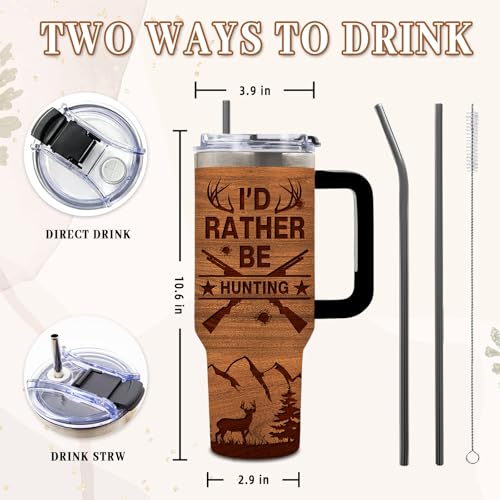 DUUV Hunting Tumbler 40oz, Insulated Hunting Gifts for Man Hunter | Deer Gift for Man Dad, Deer Cup, Hunting Deer Tumbler Leakproof, Fathers Day Ideal Gift, I'd Rather Be Hunting, 1 Pack - color: Hunting