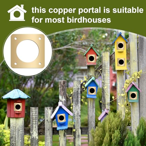 Hotop 18 Pcs 1 1/4'' Opening Metal Bird House Guard Portal Bird House Hole Protector with Copper Open Protector Guards for Eastern Bluebird Rooms Sparrow Houses(Opening) - size: 1 1/4'', style: Opening