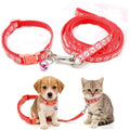 Puppy Collar and Lead Sets, Dog Collar with Bells for Small Dogs Pawprint Adjustable Cat Collar with Bell for Tiny Little XXS XS Extra Small Breed Pets Dogs Kittens Girls Female - color: watermelon