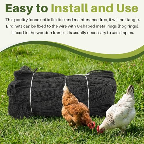 25 x 25 ft Aviary Bird Netting Chicken Netting Commercial Grade Heavy Duty Knotted 1 inch Mesh for Chicken Coops Poultry Blueberries Fruit Trees Net Aviary Garden - size: 25 x 25ft, 1 inches