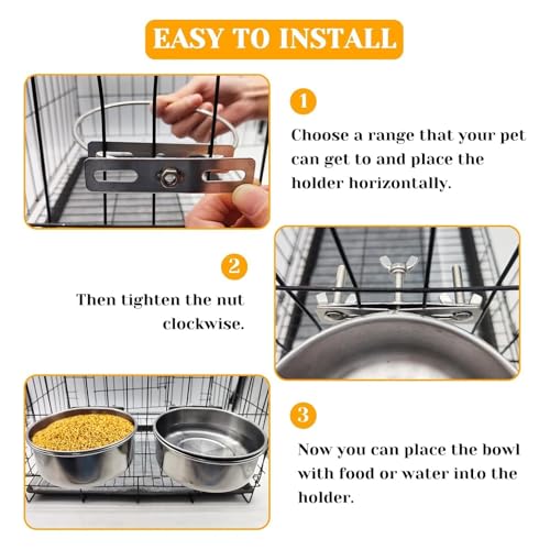 PINVNBY 2pcs Stainless Steel Bird Bowl Water Bowl Stainless Steel Bird Feeding Dish Cups for Parrot Parakeet African Greys Conure Cockatiels Lovebird (Diameter: 4.72 inches M)