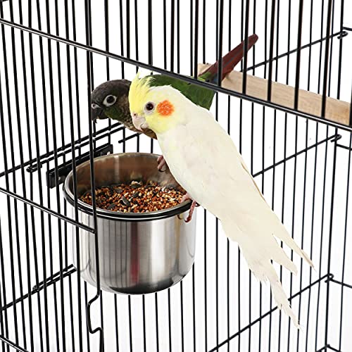 Yaheetech 57" Open Top Bird Cage with Detachable Rolling Stand & Storage Shelf, Parrot Cage for Cockatiels, Quaker, Conures, Caique & Small to Medium Parrots