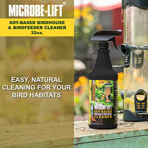 Microbe-Lift Soy-Based Bird Feeder & Bird Bath Cleaner Spray – 32 Oz – Safe Cleaning Solution for Birdhouses, Feeders, & Baths – Deodorizer & Non-Toxic Spray for Birds