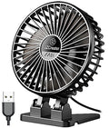 JZCreater USB Desk Fan, Mini Portable, 3 Speeds Desktop Table Cooling, Plug in Power, Rotation Strong Wind, Quiet Personal Small for Home Office Travel Bedroom, Black - color: Black Black