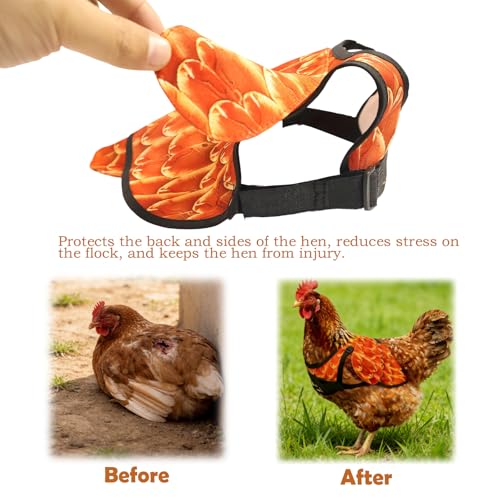 Chicken Saddle for Hens, Chicken Apron Back Protector for Hens with Adjustable Straps, Chicken Hen Mating Saddle for Poultry Feather Protection, Easy to Wear 3PCS
