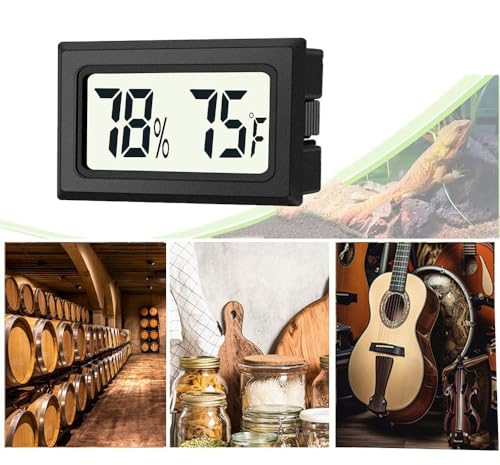 JEDEW 2 Pack Mini Digital Hygrometer Thermometer Gauge, Indoor Outdoor Temperature Humidity Meter for Humidifiers Greenhouse Reptile Plant Humidors, Large LCD Screen, Display in Fahrenheit (℉) (2)