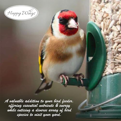 Happy Wings 15LB Sunflower Heart & Chips (Kernels) Wild Bird Food, No Waste | No Mess Feeding, High in Oil & Protein, High Fat & Energy Content, USDA & BRC-GS Approved, Cardinals, Chickadees, Finches - size: 15 Pound (Pack of 1)
