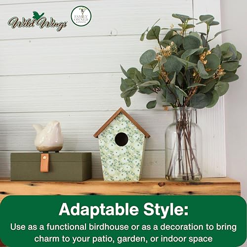 Wild Wings Decorative Bluebird House Olive Blossoms, Green - style: Olive Blossoms
