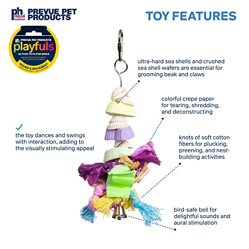 Prevue Hendryx 60062510: Tropical Teasers Cookies and Knots Bird Toy - size: 3 1/2"L x 1 1/2" W x 7 1/2" H