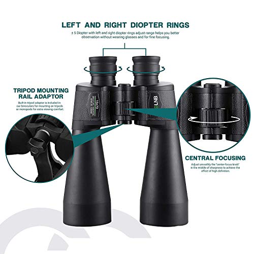 ESSLNB Giant Binoculars Astronomy 15X70 with Phone Adapter Tripod Adapter and Carrying Bag FMC Waterproof Binoculars for Adults Kids - size: Small