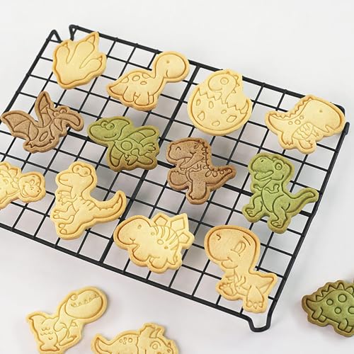 8Pcs Dinosaur Cookie Cutter T-Rex Triceratops Biscuit Molds for Kids Baking | Pterosaur & Brachiosaurus Cookie Molds, Ideal for Kids Birthday, Dino Party & Handmade Craft Making - color: Dinosaur B