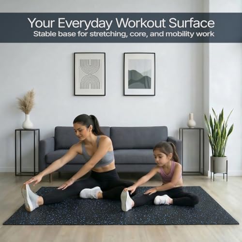 Flooring Inc's 1/4" Thick Tough Rubber Flooring Roll | Flexible Recycled Rubber Floor Mats for Home Gym | Heavy Duty Rubber Mat for Home Gyms, Sheds, Horse Stall Mat or Trailer - color: Blue, size: 5 - 4' x 10' Mats