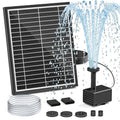 Solar Fountain Pump for Bird Bath, 5.5W Solar Pond Pump with 9.8ft Power Cord, 5 Spray Modes & 4ft Hose, Dry-Run Protection Solar Water Pump for Small Pond Fish Tank Garden Water Features - size: 5.5W