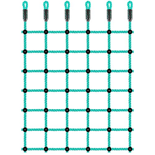 Climbing Cargo Net 49" x 77" Indoor Climbing Net, Outdoor Cargo Webbing Net Playground Climbing Net for Treehouse 100% Nylon Material Rope Ladder - color: Green - 49" X 77"