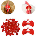 Weilan 50 Pieces Pinless Peepers for Chicken Poultry Blinders Anti Pecking | Pheasant Eye Glasses Spectacles Red Large Size No Plier