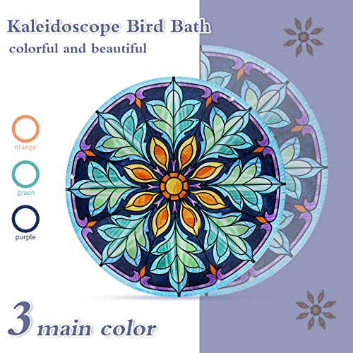 Hanging Bird Bath Outdoors Glass Bird Water Bowl Feeder Garden Decor | Hanging Bird Baths for Outside, Peacock Glass Bird Water Bowl Bird Feeders for Garden, Lawn Yard Decor - color: multi