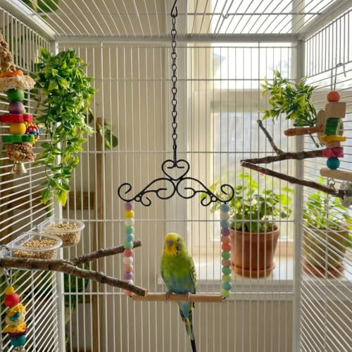 Hummingbird Swing & Perch for Outdoor – Rust-Resistant Metal Bird Perch with Colorful Beads, Easy Hanging Garden Accent Near Feeder, Bird Bath & Hummingbird House (2 PCS) - color: 2 PCS