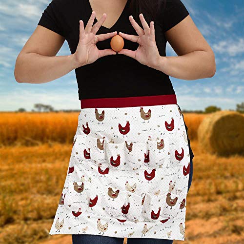 Farmhouse Chicken Egg Collecting & Gathering Apron 12 Pockets (Adult Size)