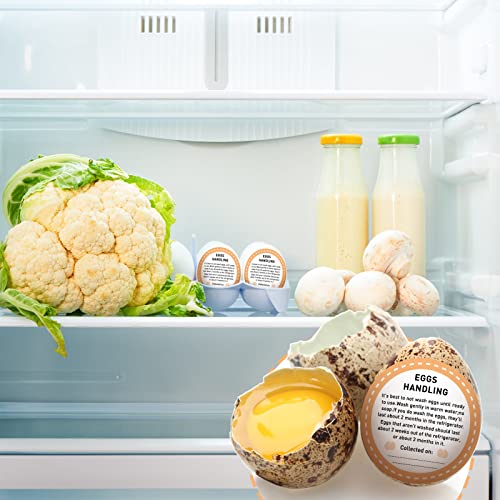 Colarr 500 Pcs Farm Fresh Eggs Carton Labels Stickers 2 Inch Egg Care Self Adhesive Writable Handling Stickers Bulk Chicken Packaging Decal Sign for Chicken Quail Farmhouse Supermarket - style: Handling