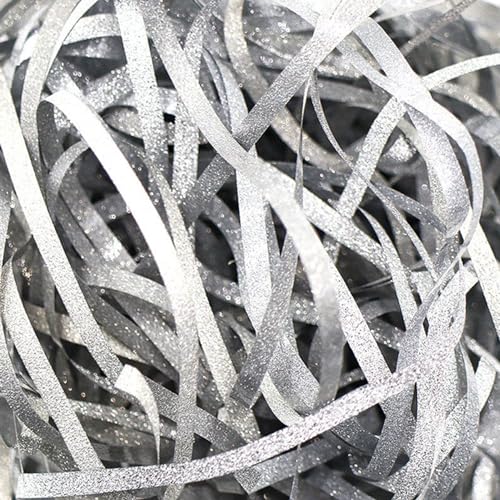 PEVOGON Silver Easter Grass Bulk Glitter Filler Paper Shreds for Easter Basket Gift Packaging Filling Egg Stuffer Party Supplies - color: Silver