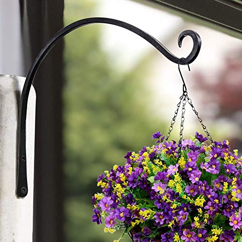 Gtongoko 14" Outdoor Plant Hanger Wall Bracket, Heavy Duty, 2 Pack | 57lb Capacity,Rust-Resistant Finish,Easy Installation,Fit Hanging Baskets,Ideal for Bird Feeders & Lanterns - size: 14 Inch, style: C-shape