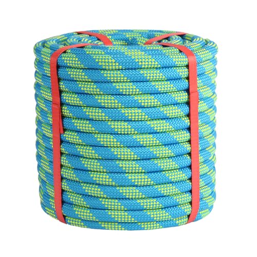 1/2 inch x 200ft Arborist Tree Climbing Rope – 48 Strand Polyester Static Bull Rope, 9000lb Breaking Strength – Heavy Duty Utility Line for Swing Pulling, Outdoor, Marine Use – ASTM F2116 Certified - size: 1/2IN x 200FT, style: Blue