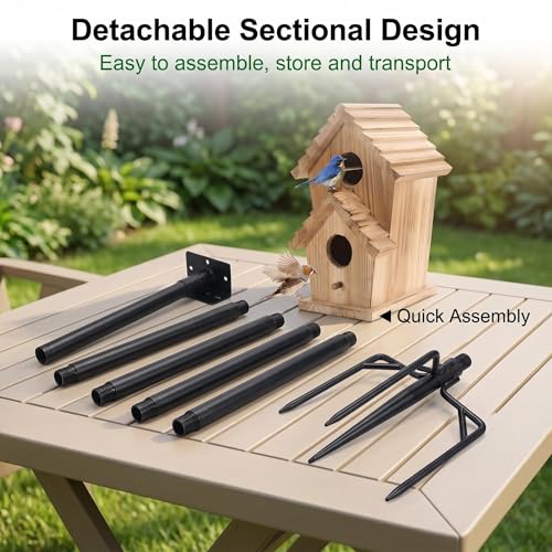 78 Inch Birds House Poles Mount Kit Pole Adjustable Heavy Duty Stand with Strong Base,Suitable for Various Types Bird House（NOT Included Bird House）