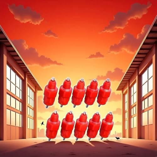 10 Pcs Red Automatic Poultry Easy Installation Watering Nipples Chicken Drinkers,Poultry Feeding and Watering Supplies,Easy to Clean and Store Chicken Waterer Nipples