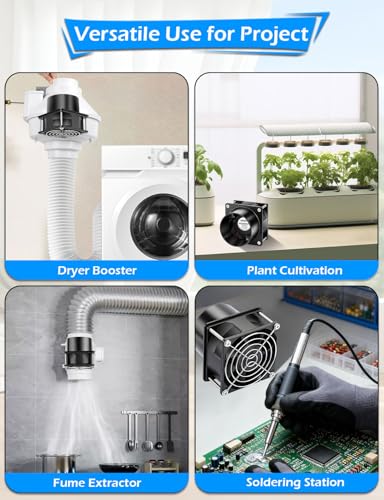 80mm x 38mm 3 Inch Duct 12V Computer Exhaust Fan with AC Variable Speed High Airflow Small Ventilation Fan Dual Ball for Paint Booth Fume Extractor 3D Printer Greenhouse Dryer Booster Cooling - size: 8038-one duct